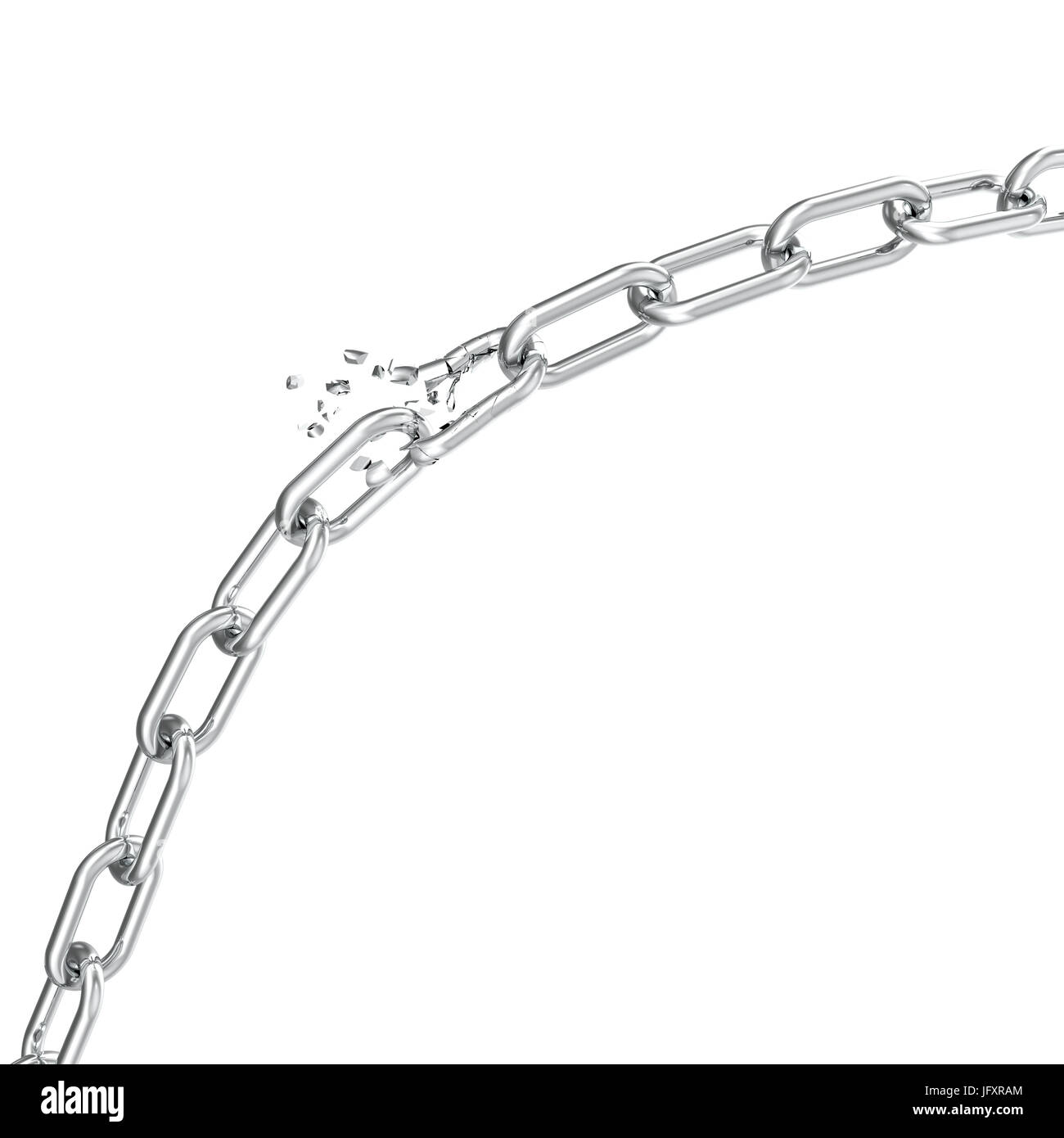 Broken steel, Broken metal chain links freedom concept. Disruption