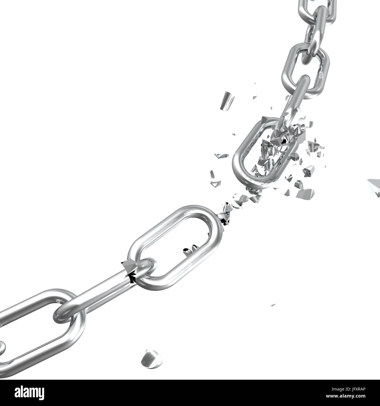 Broken steel, Broken metal chain links freedom concept. Disruption