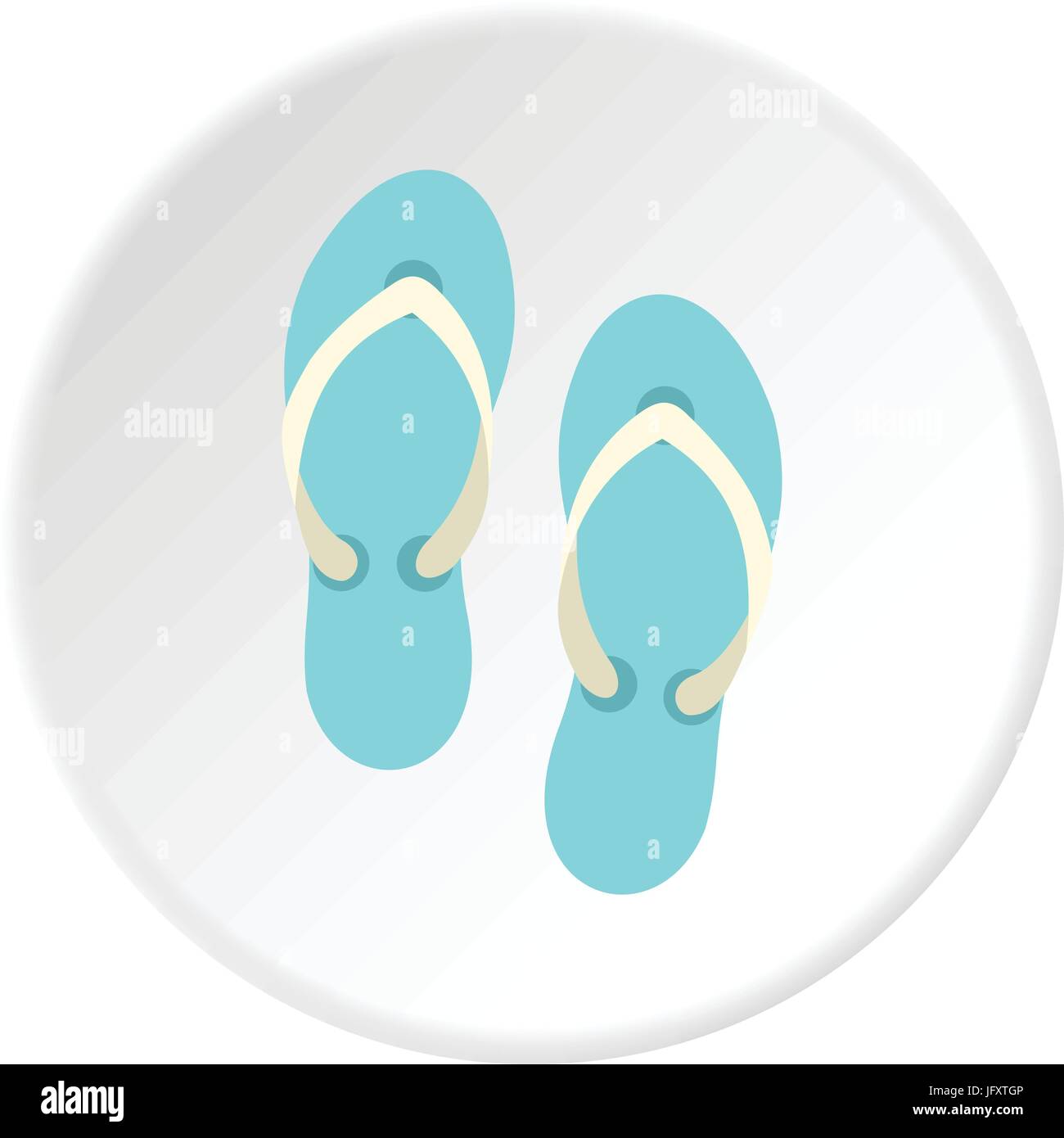 Flip flop sandals icon in flat circle isolated vector illustration for ...