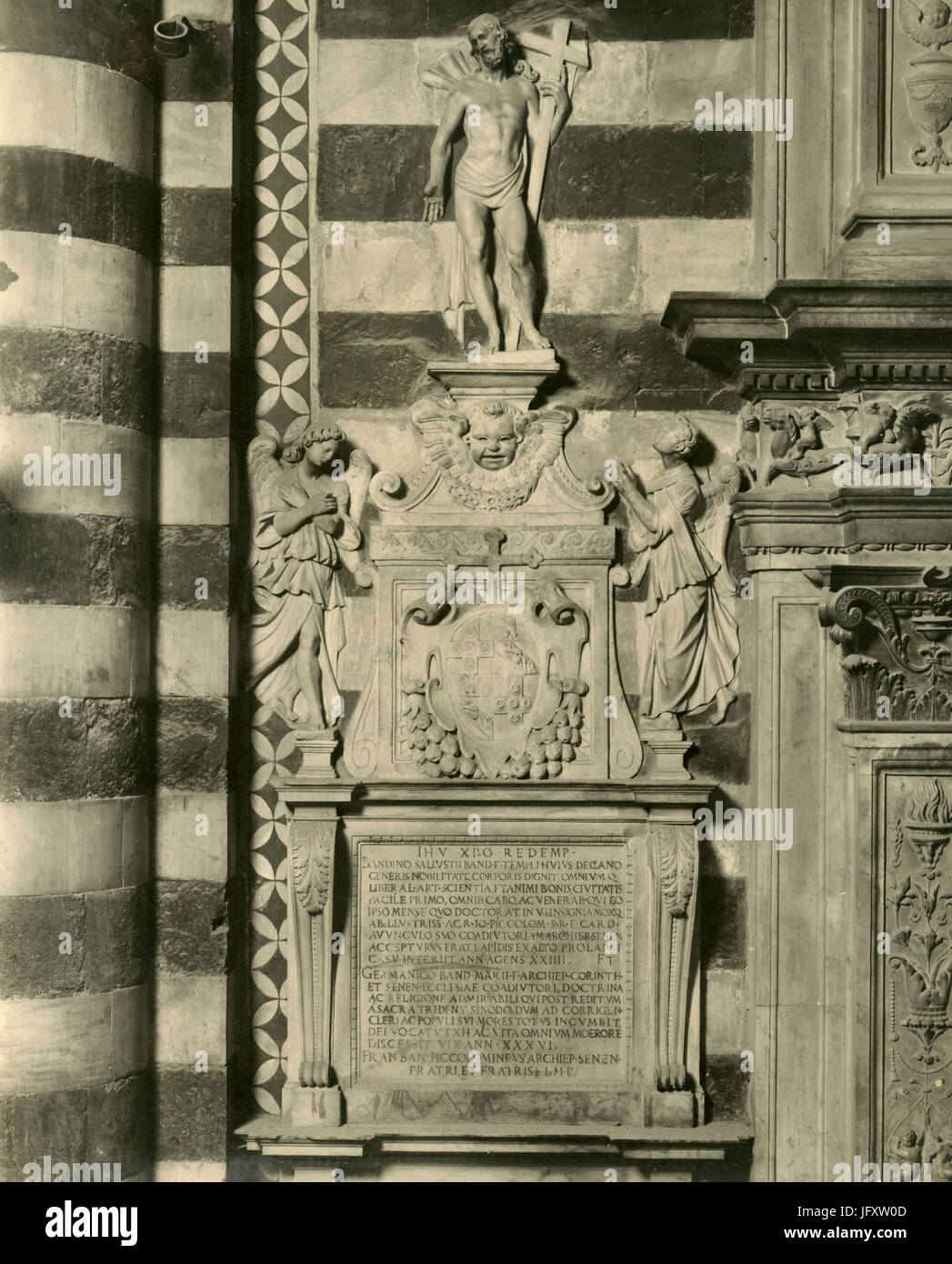 Memorial of Sallustio Bandini, marble attributed to Michelangelo, Siena, Italy Stock Photo