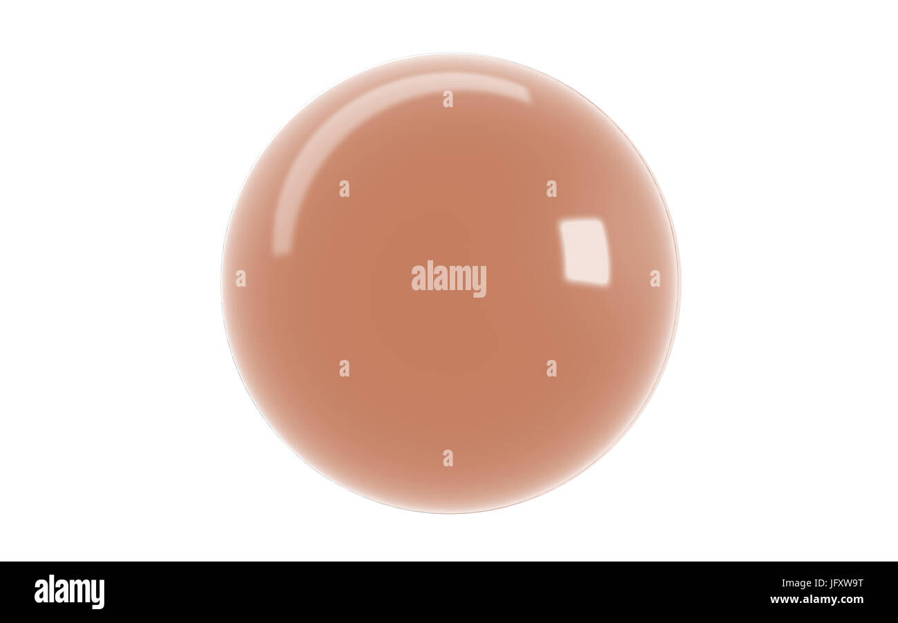 single reflected 3d rendering of a sphere inside a studio Stock Photo