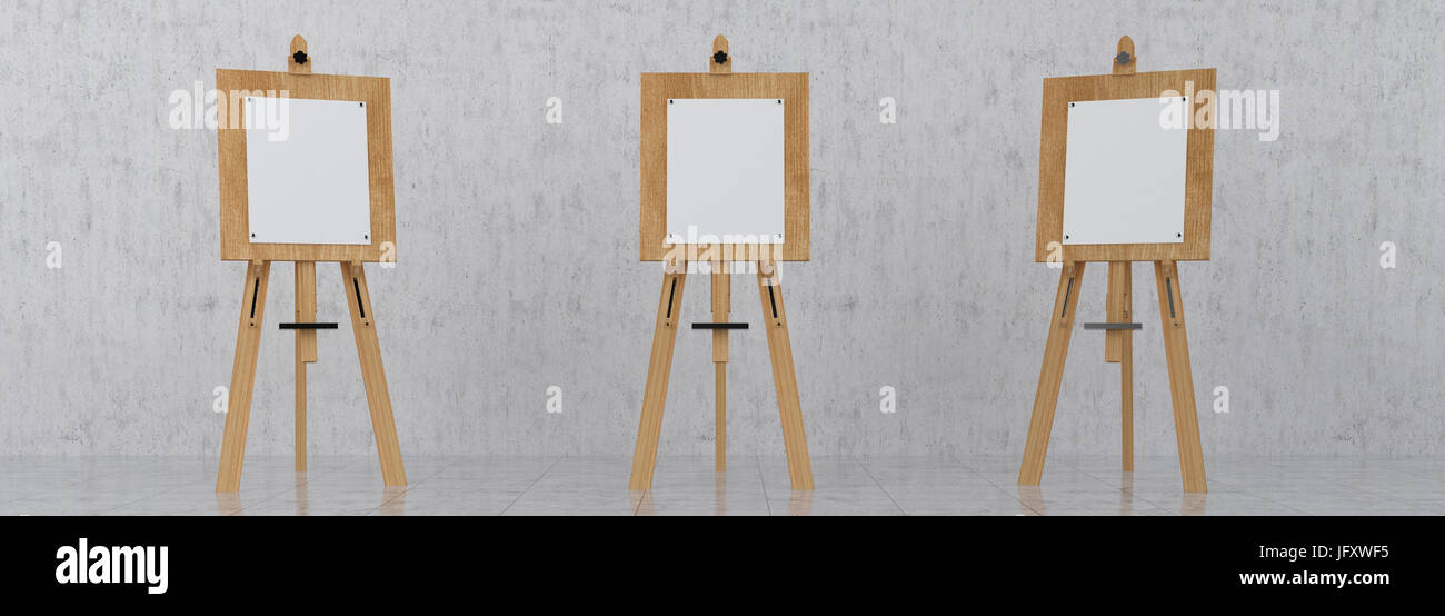 Canvas Painting stand wooden easel Art supply isolated, Mock up Stock Photo  - Alamy