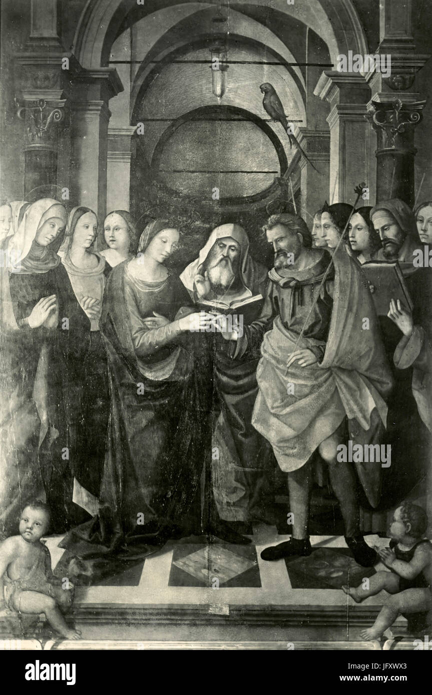 The Marriage of the Virgin, painting by Benedetto Coda, Rimini, Italy Stock Photo