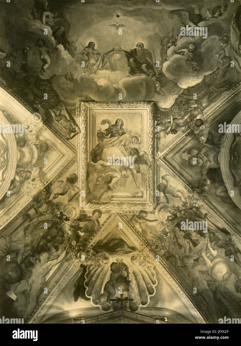 Frescoed ceiling of a church, Italy Stock Photo - Alamy