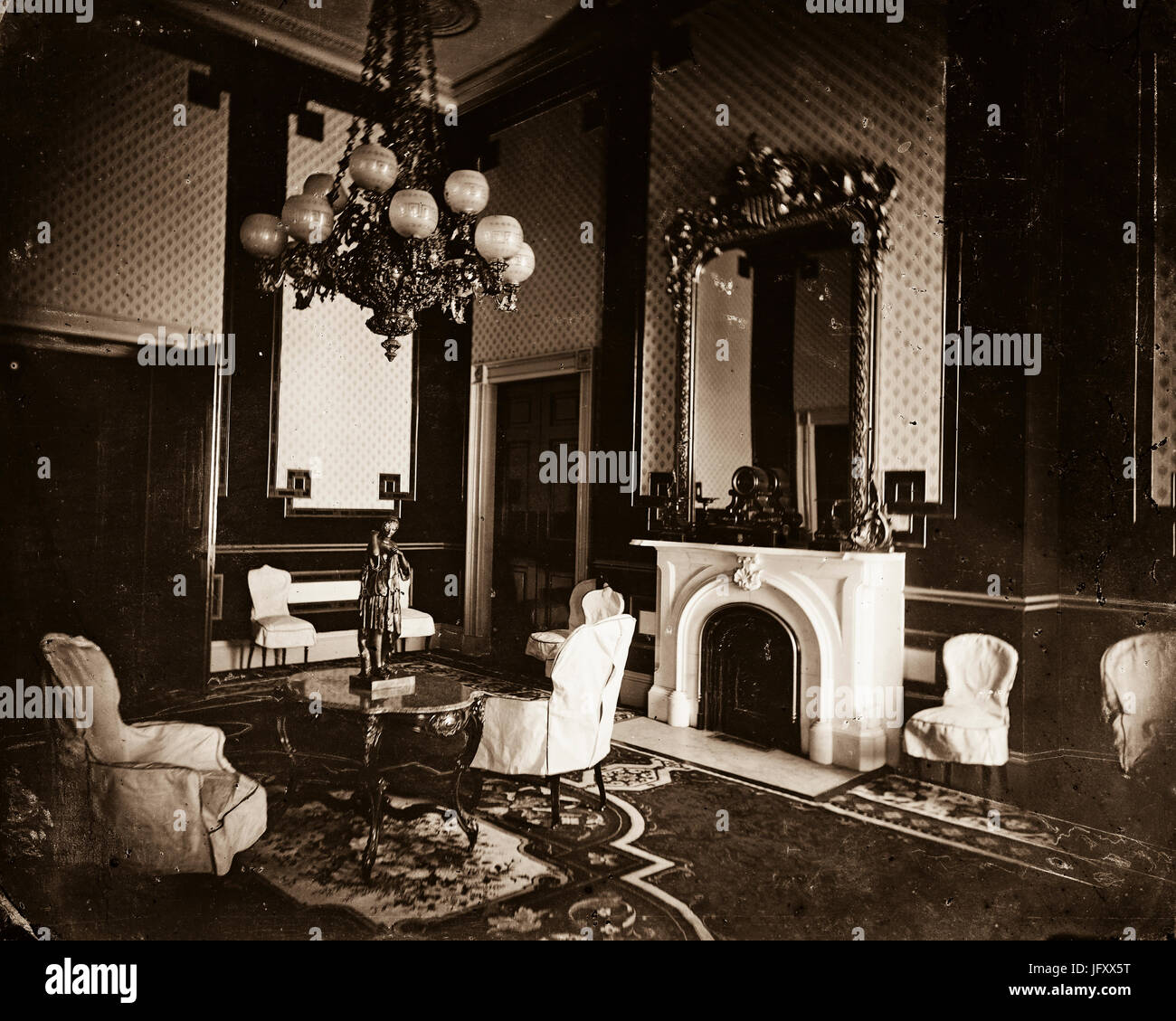 TITLE: White House interior, Old Green Room (1st interior photo