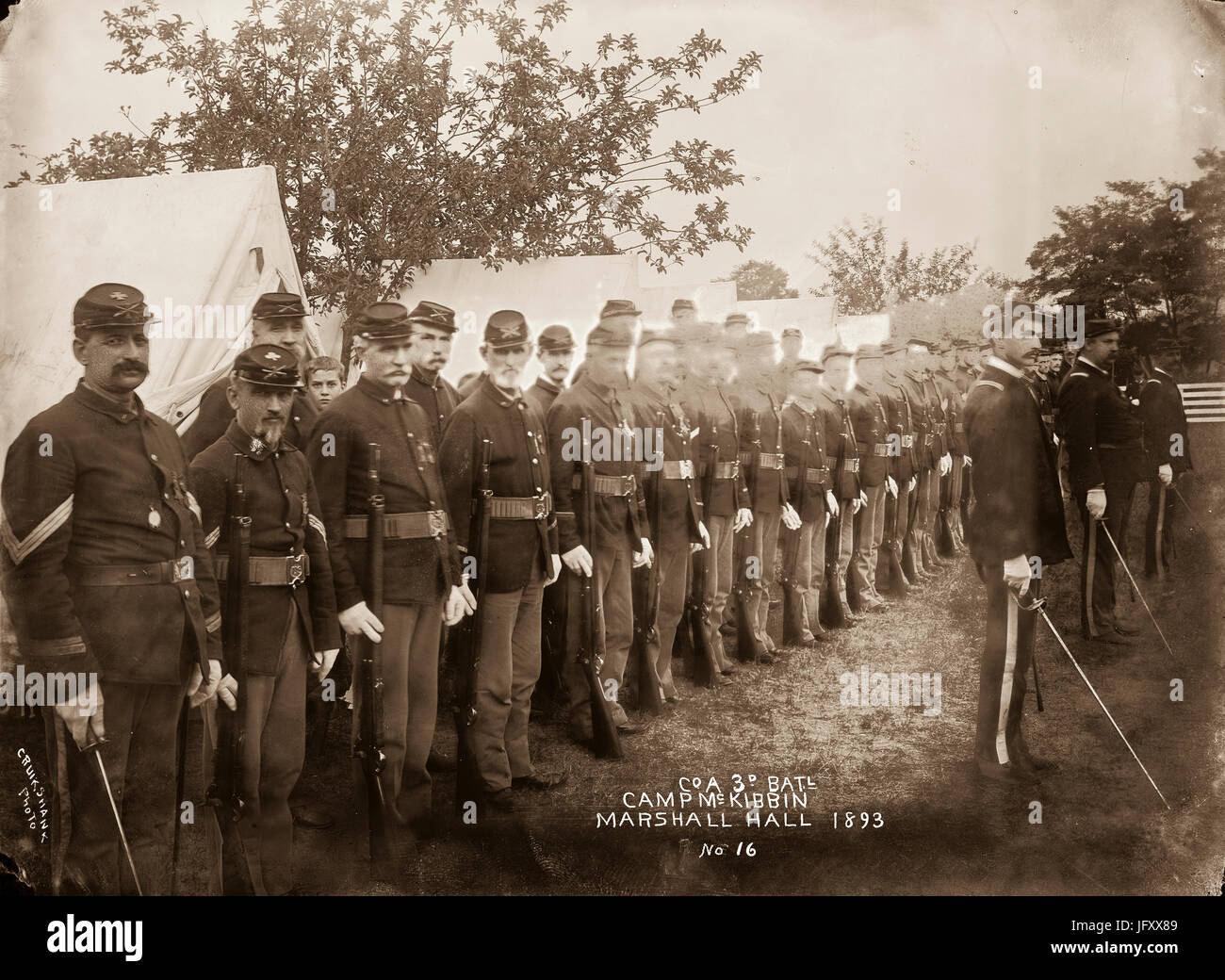 Union Army soldiers during in line inspection Stock Photo