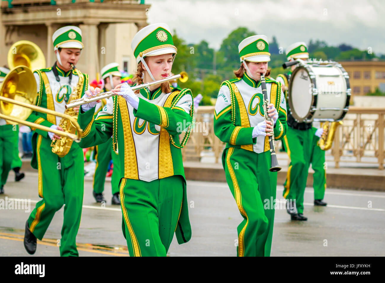 Portland, Oregon, USA June 10, 2017 Roosevelt High School Marching