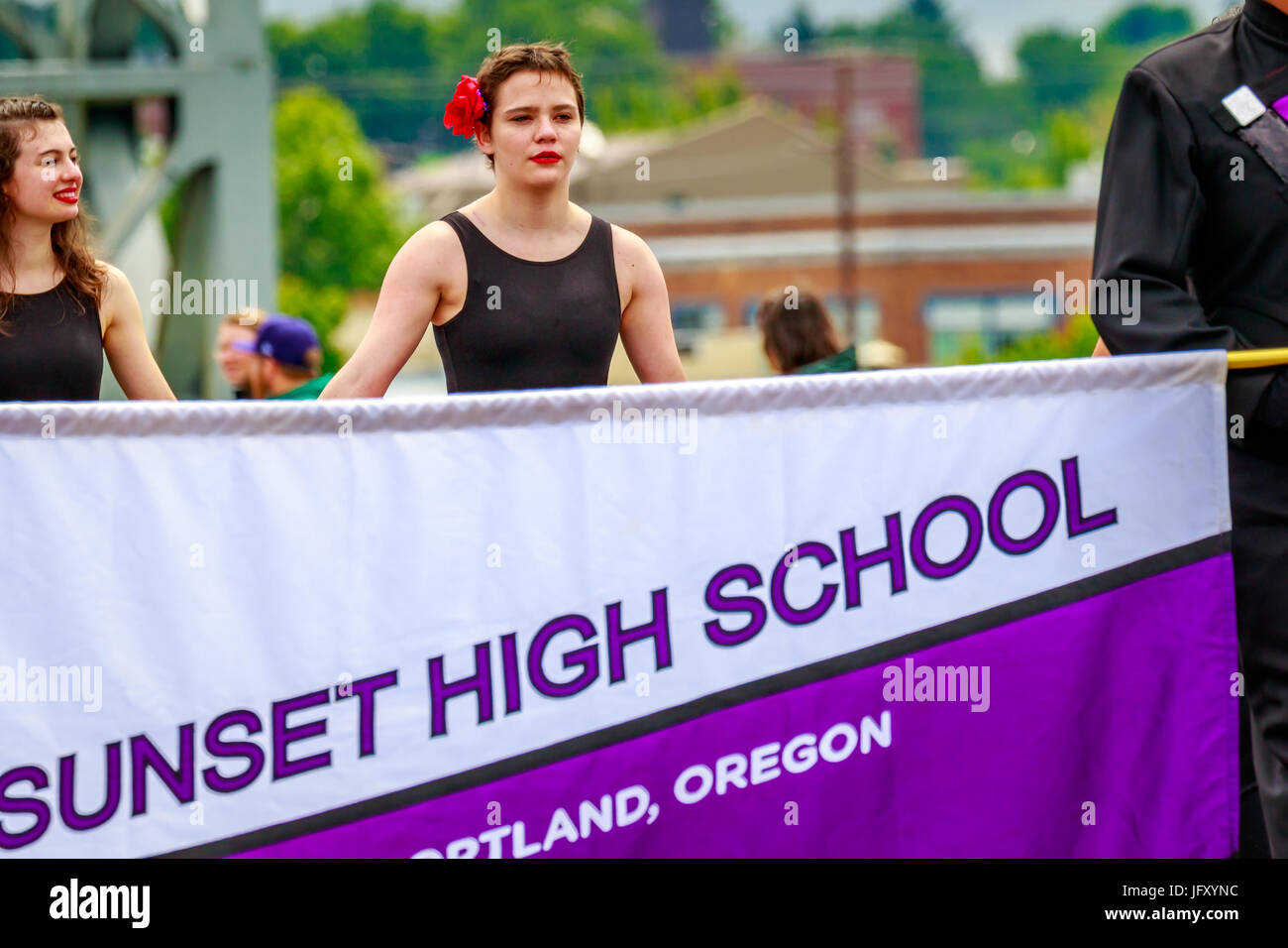 Portland, Oregon, USA June 10, 2017 Sunset High School Marching Band