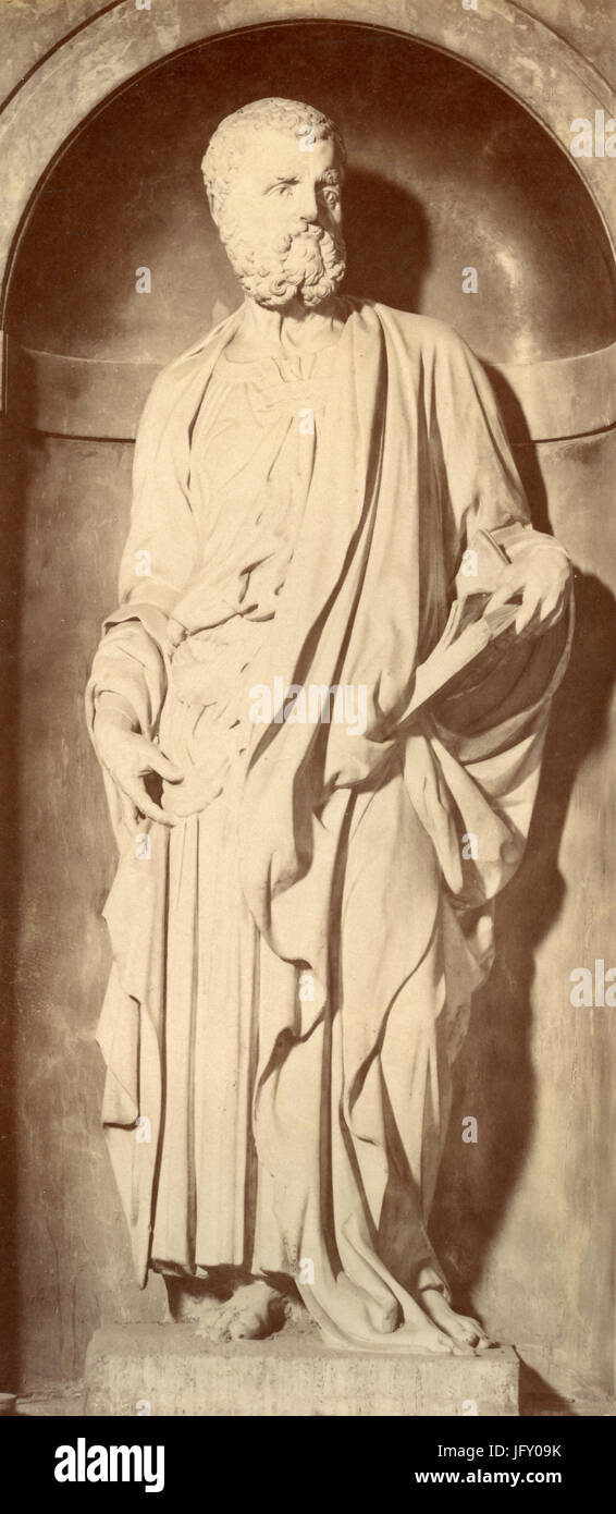 Saint Peter Apostle, marble statue by Baccio Bandinelli, Florence, Italy Stock Photo