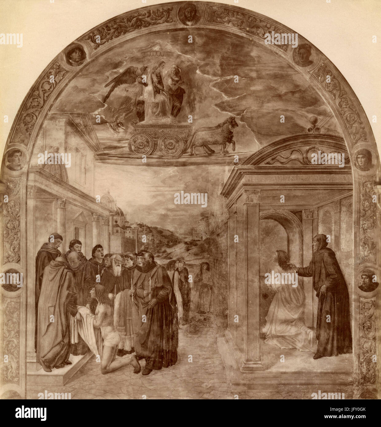 The Visitation of Saint Filippo Banizzi, painting by Cosimo Rosselli, Florence, Italy Stock Photo