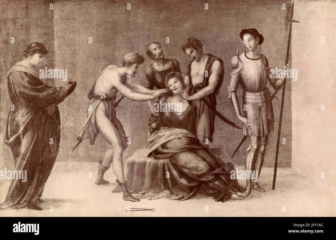 Martyrdom of Saint Apollonia, painting by Francesco Granacci, Florence, Italy Stock Photo Alamy
