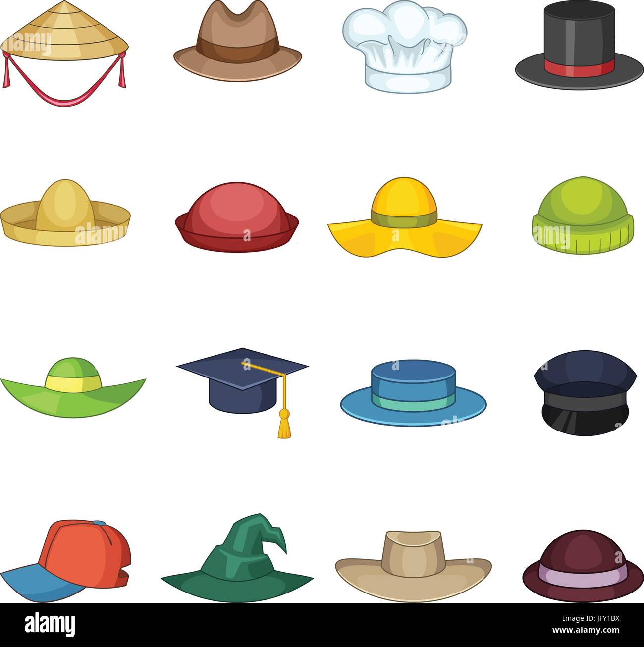 Hat cap icons set, cartoon style Stock Vector Image & Art - Alamy