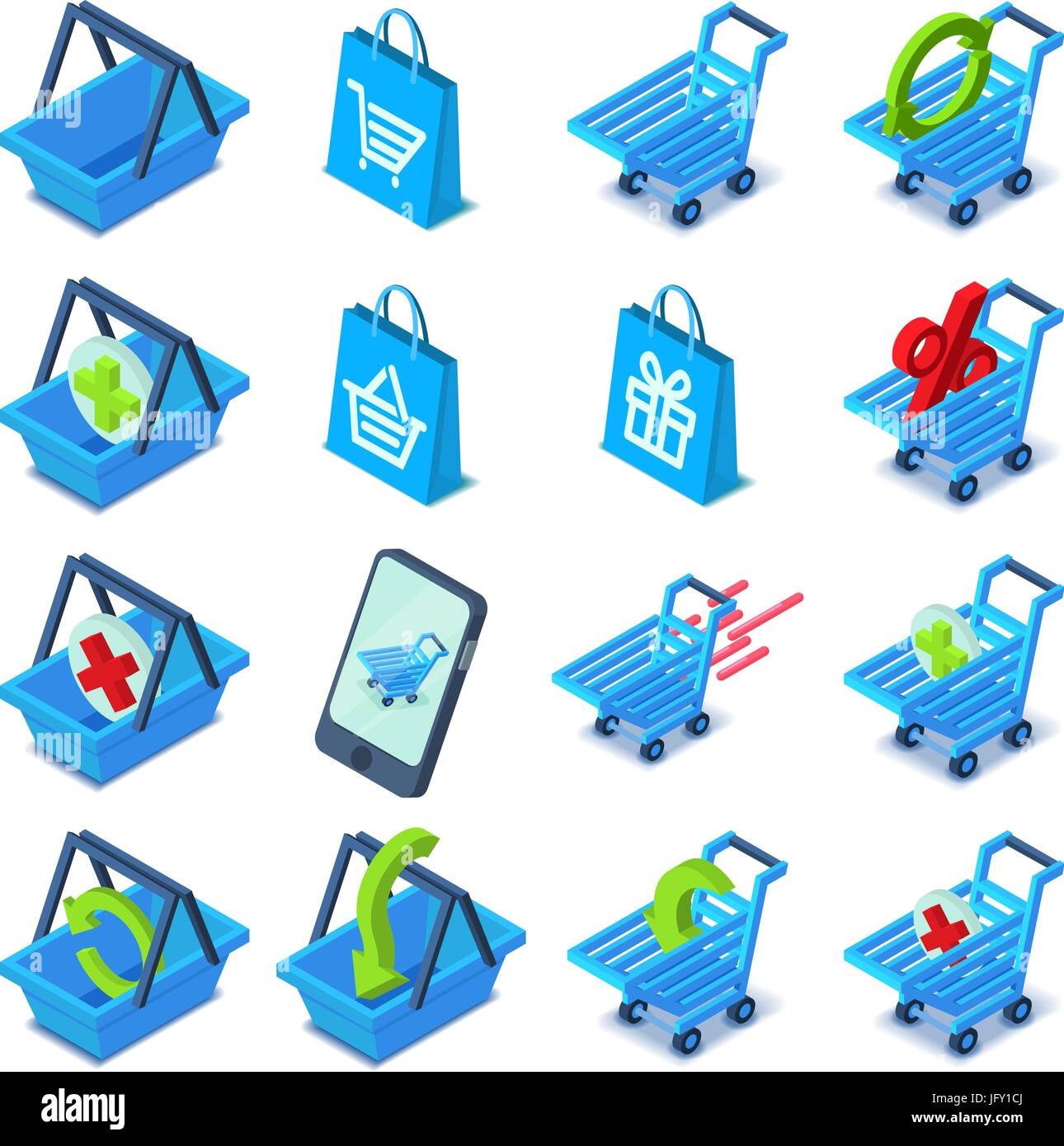 Colorful silhouette shopping basket Stock Vector Images - Alamy