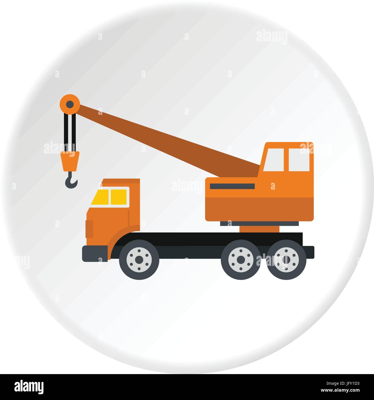 Orange truck crane icon circle Stock Vector Image & Art - Alamy