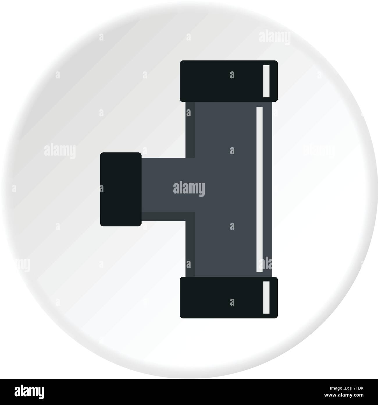 Black joint T pipe connection icon circle Stock Vector Image & Art - Alamy