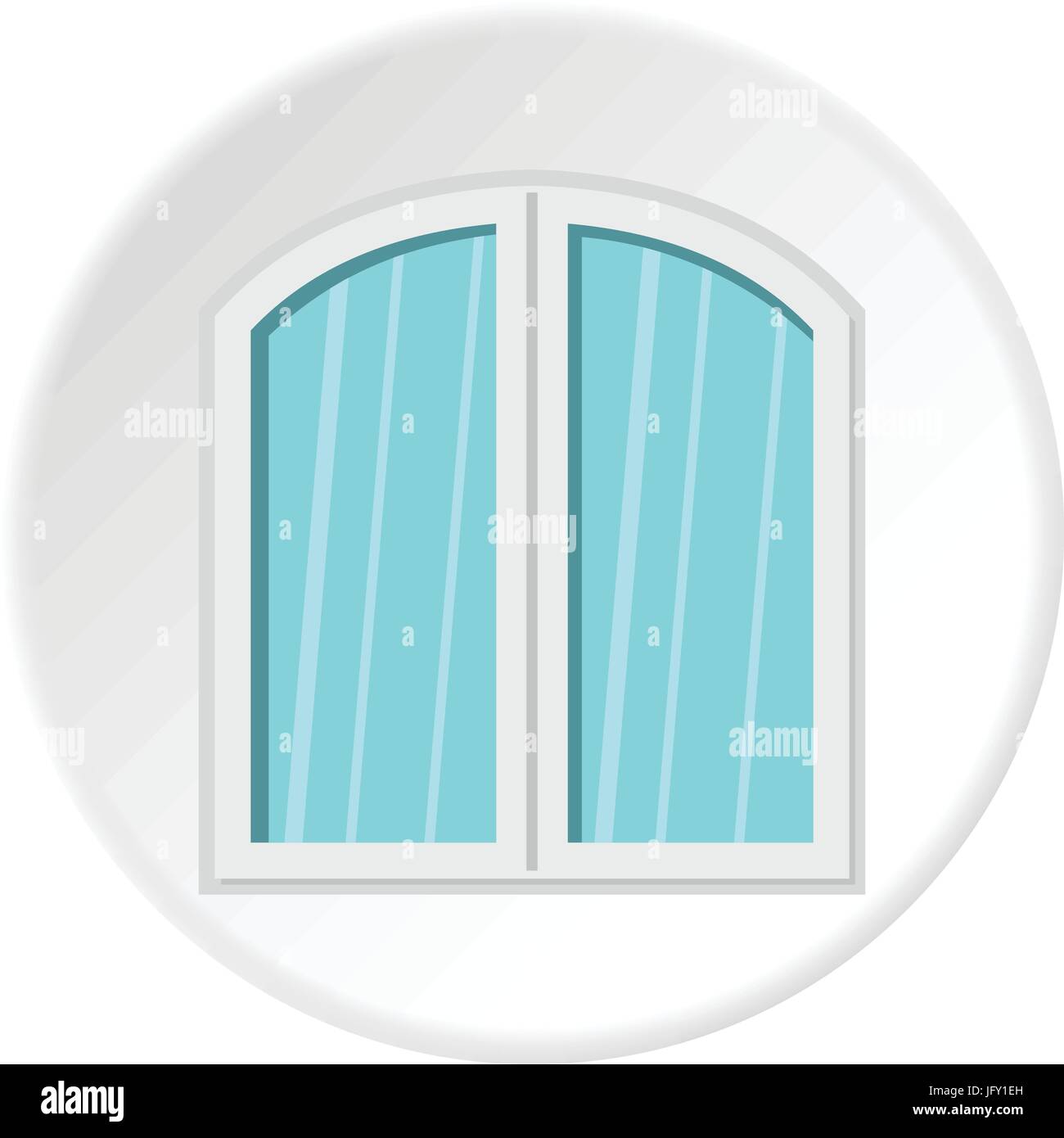 White window arched frame icon circle Stock Vector Image & Art - Alamy