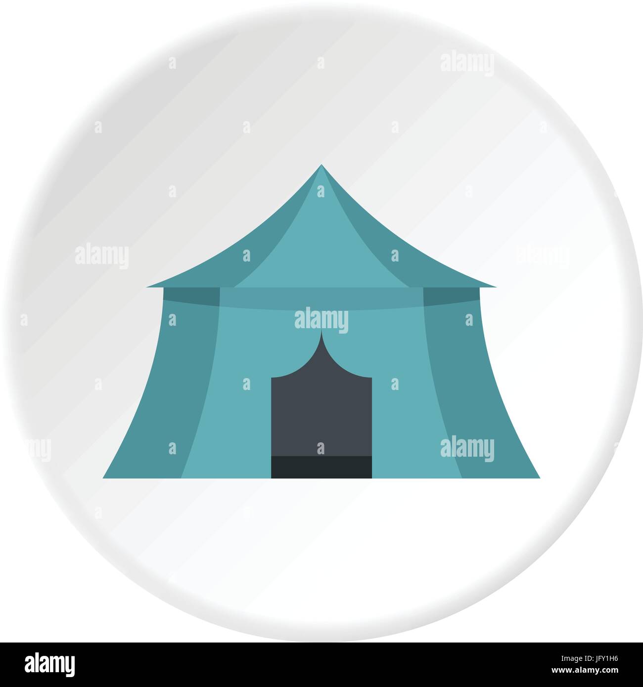 Blue yellow tourist tent for travel, camping icon Stock Vector Image ...