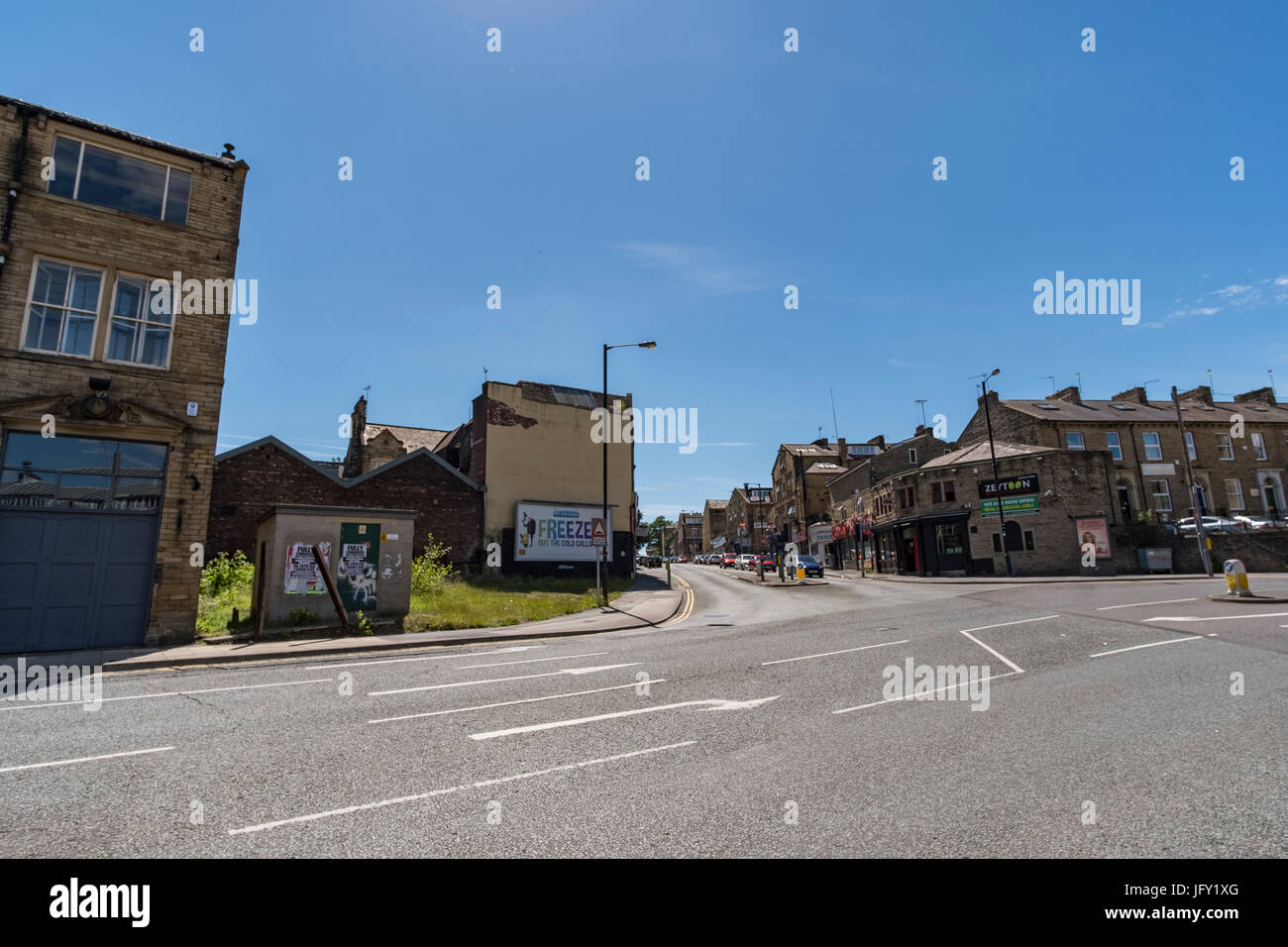 Some of Bradford's pubs and former nightclubs, shot in July 2017 Stock Photo