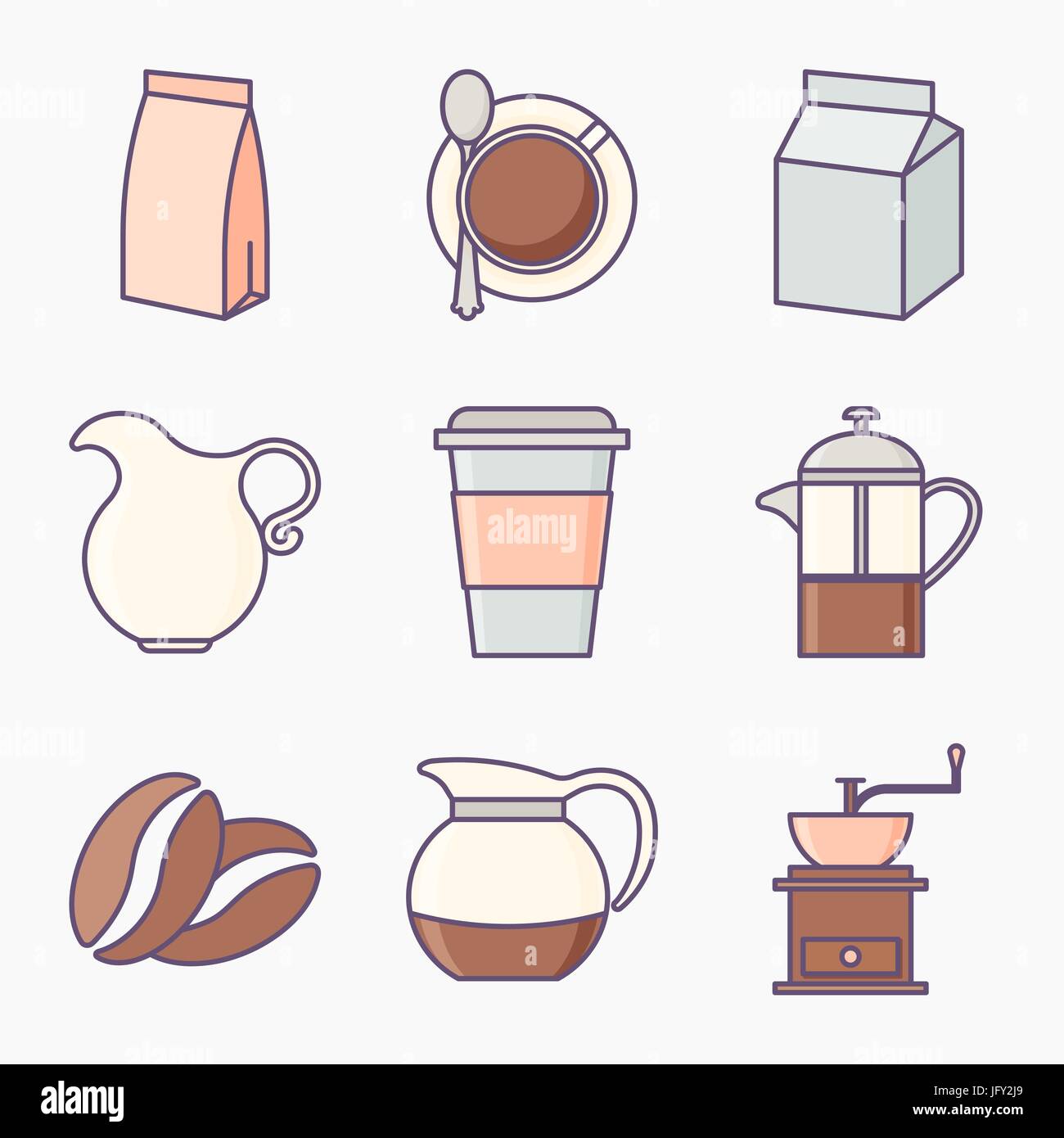 Collection of coffee icons Stock Vector Image & Art Alamy