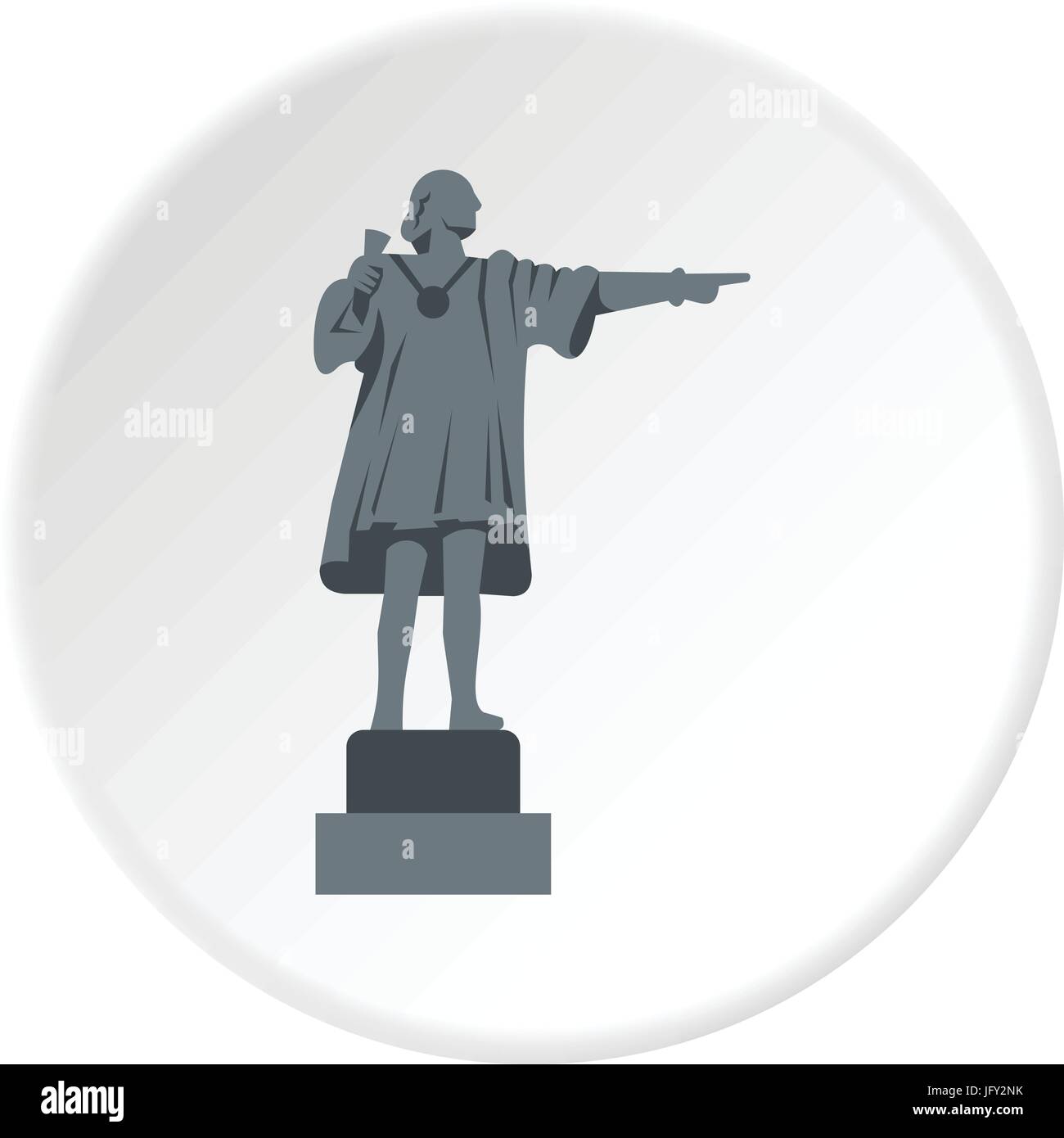 Christopher Columbus Statue icon circle Stock Vector