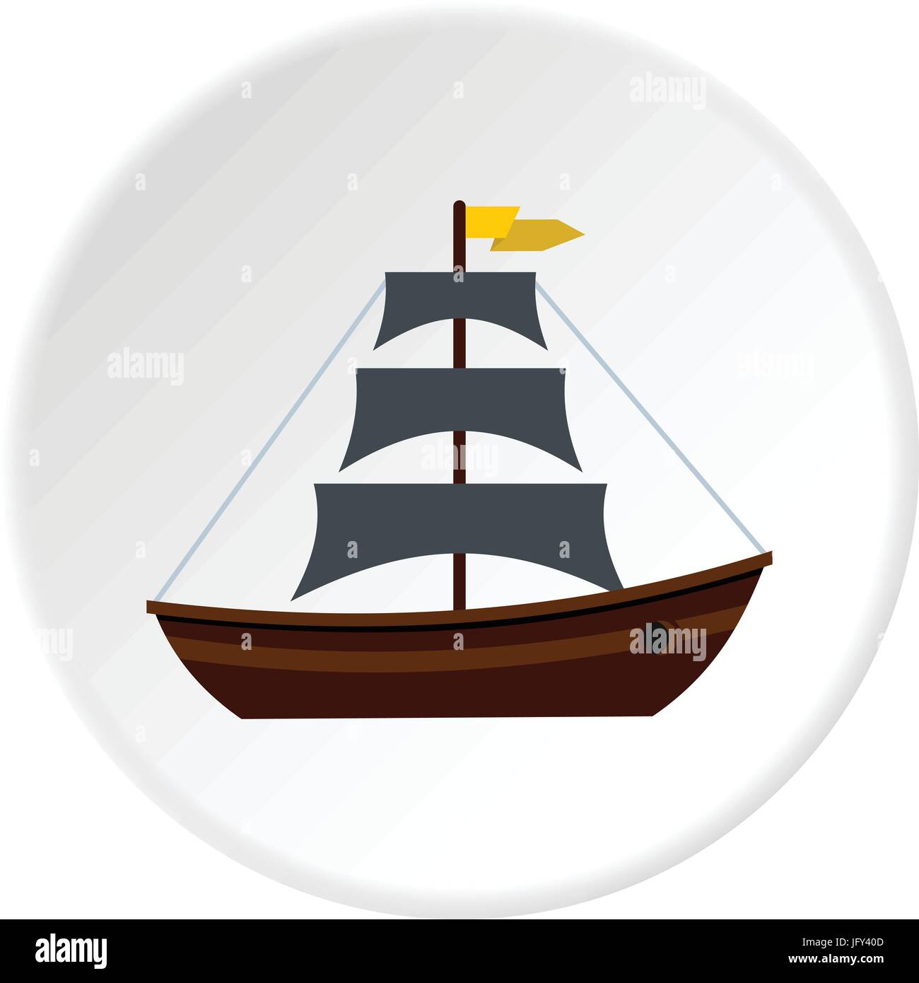 Boat with sails icon circle Stock Vector Image & Art - Alamy