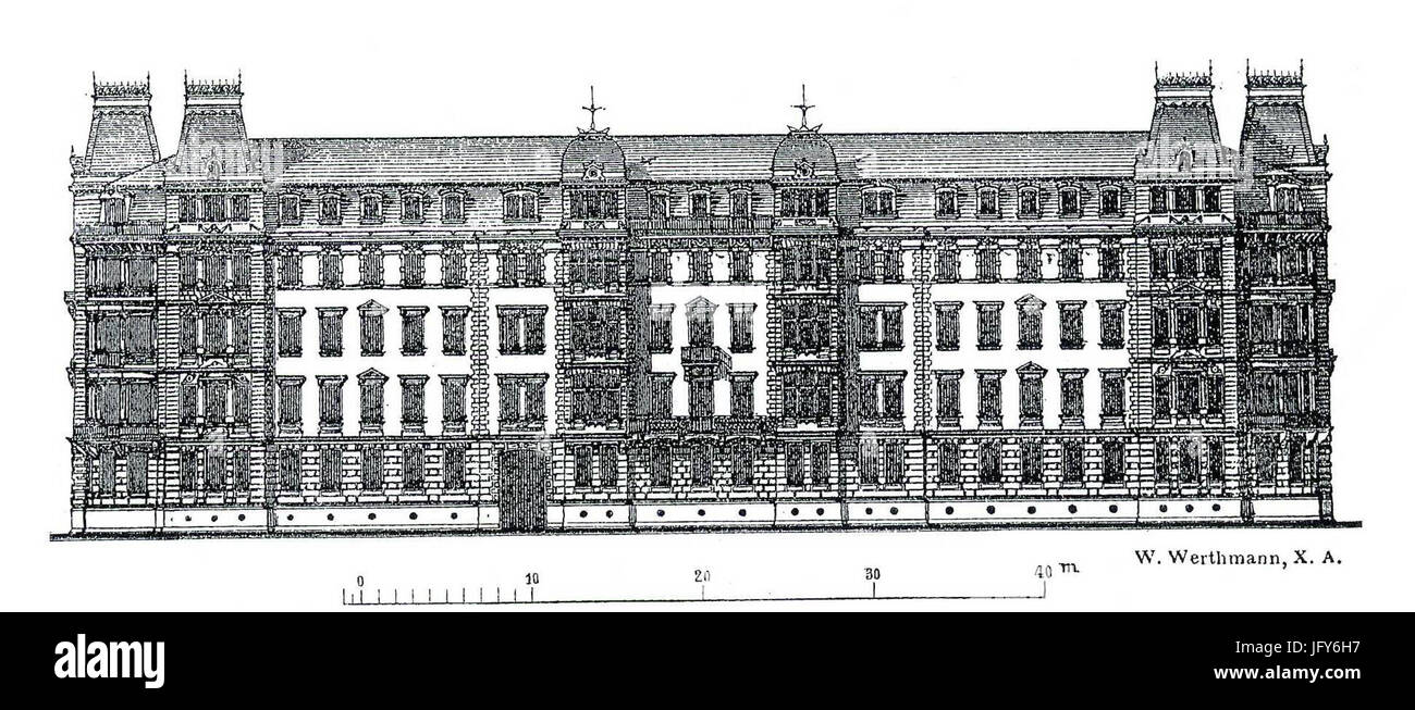 Dresden Sonntag'sche Häusergruppe, Terrassenufer, von Hugo Strunz von 1874 bis 1876 im Stil der Neorenaissance erbaut Stock Photo