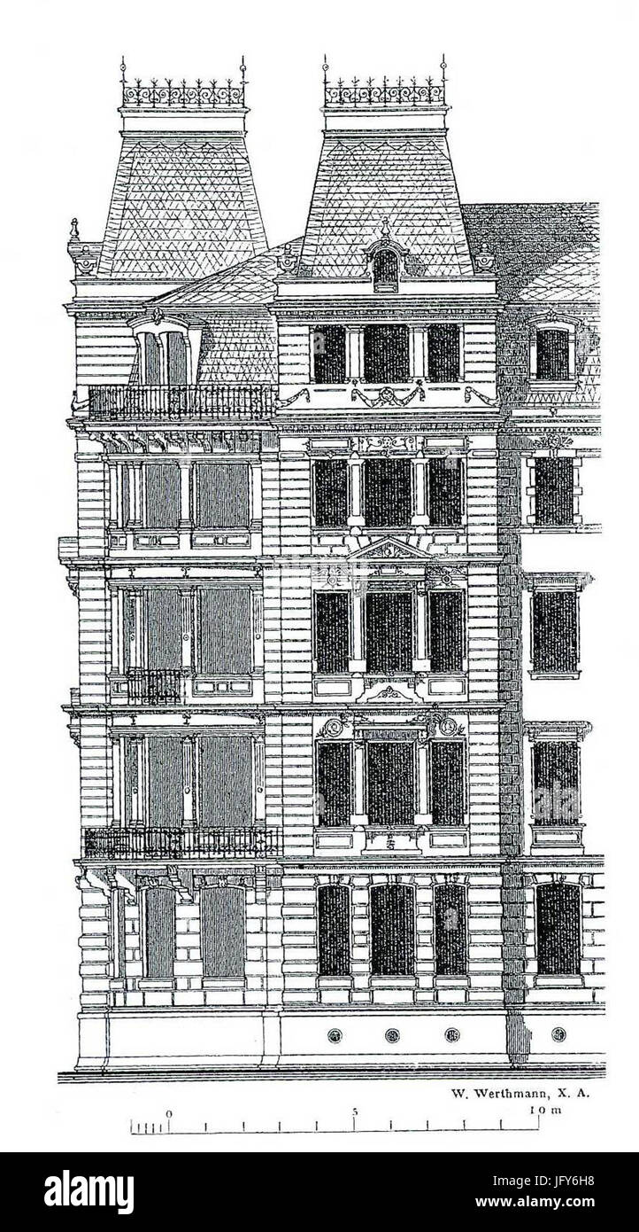 Dresden Sonntag'sche Häusergruppe Fassadendetail, Terrassenufer, von Hugo Strunz von 1874 bis 1876 im Stil der Neorenaissance erbaut Stock Photo