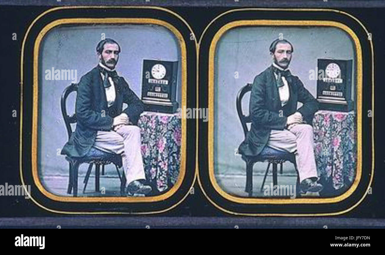 Daguerreotype Peint En Bleu - Première Photographie De Famille Du XIXe Siècle - Cadre Avec Verre épais