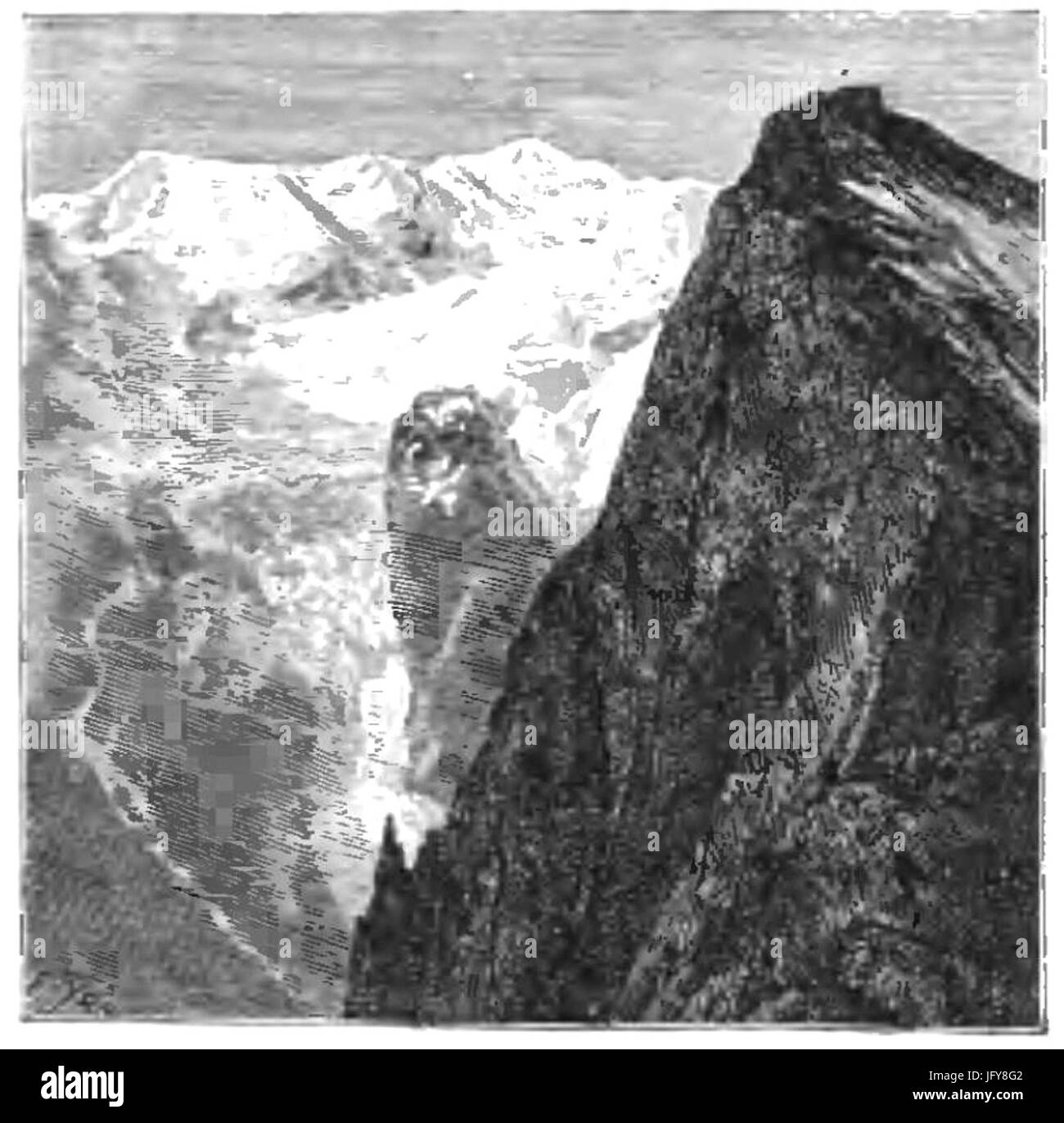 Edmond Yon, illustration pour la Quarantième ascension française au Mont Blanc Stock Photo