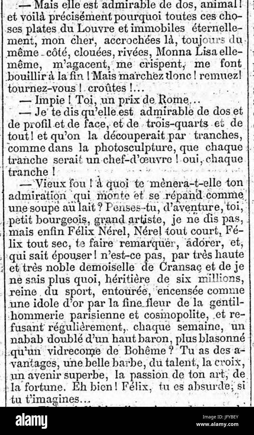 Emile Villars Feuilleton De La Presse La Lionne Amoureuse 9 Juillet 1867 Page 1 5eme Colonne Stock Photo Alamy