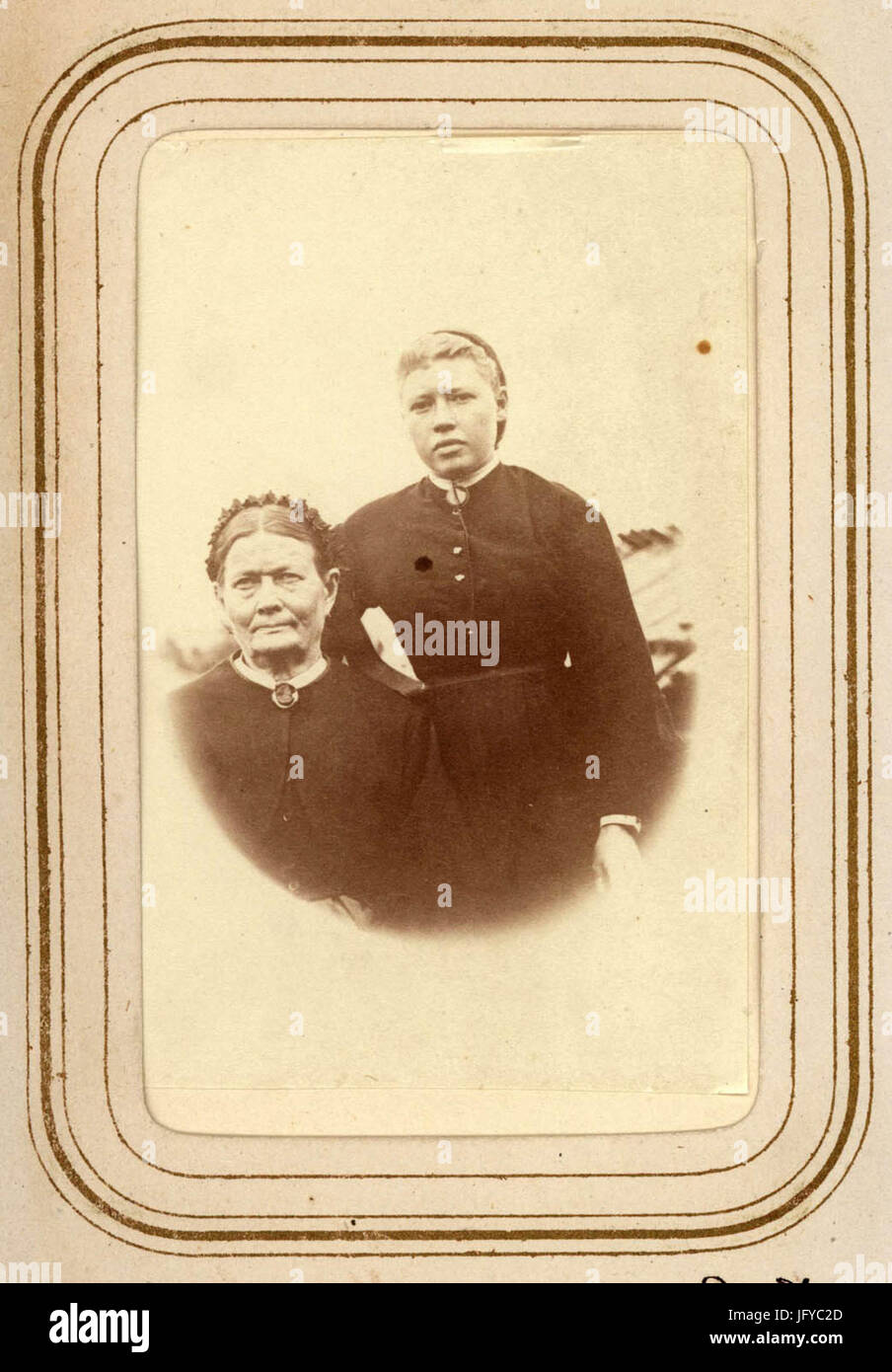 Enkan Westerlund, med Dotter. Jockmock. Lotten von Düben 1868 - Nordiska Museet - NMA.0033088 1 Stock Photo