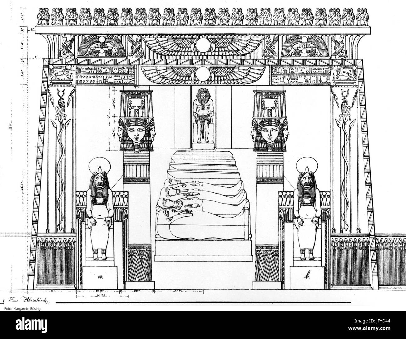 Entwurfszeichnung für die Innenausstattung des Neuen Museums von Giuseppe Passalacqua 1841 Stock Photo