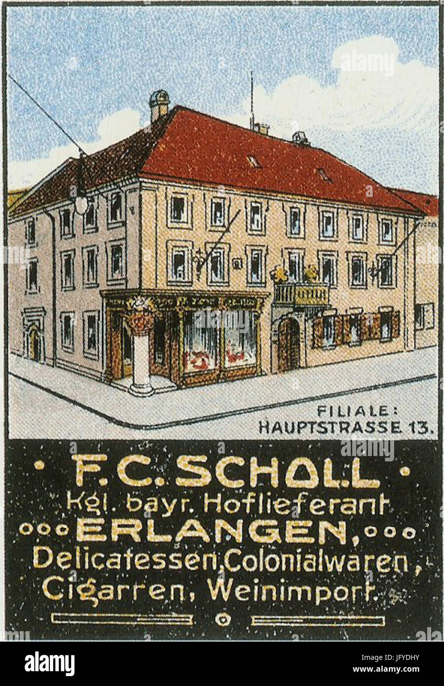 Erlangen Hauptstraße um 1910 001 Stock Photo Alamy