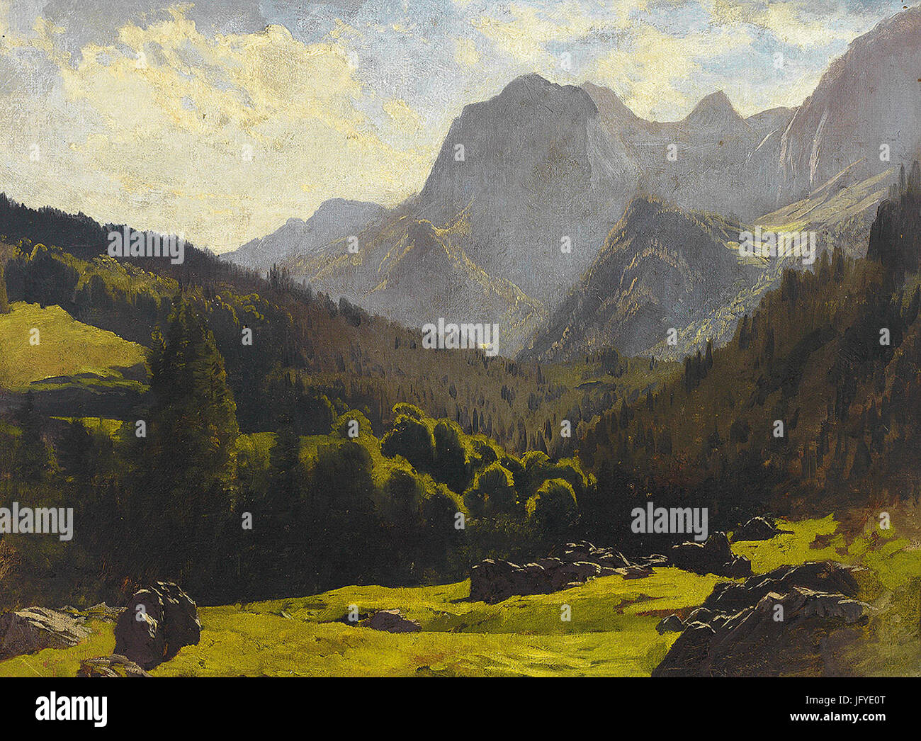Ernst Otto Reiniger - Hochgebirgslandschaft an einem Sommertag Stock Photo