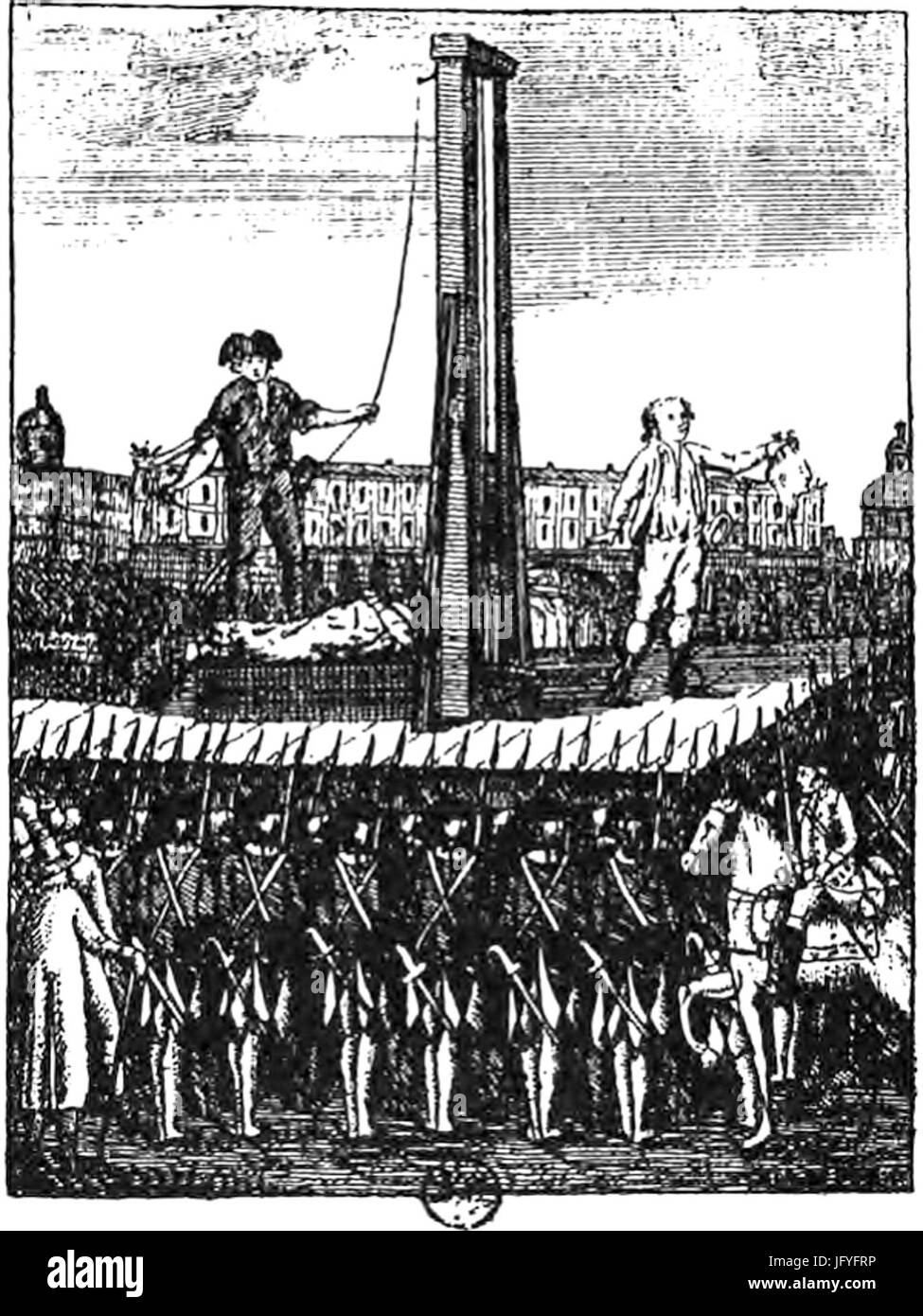 Exécution de Marie-Antoinette, gravure allemande Stock Photo