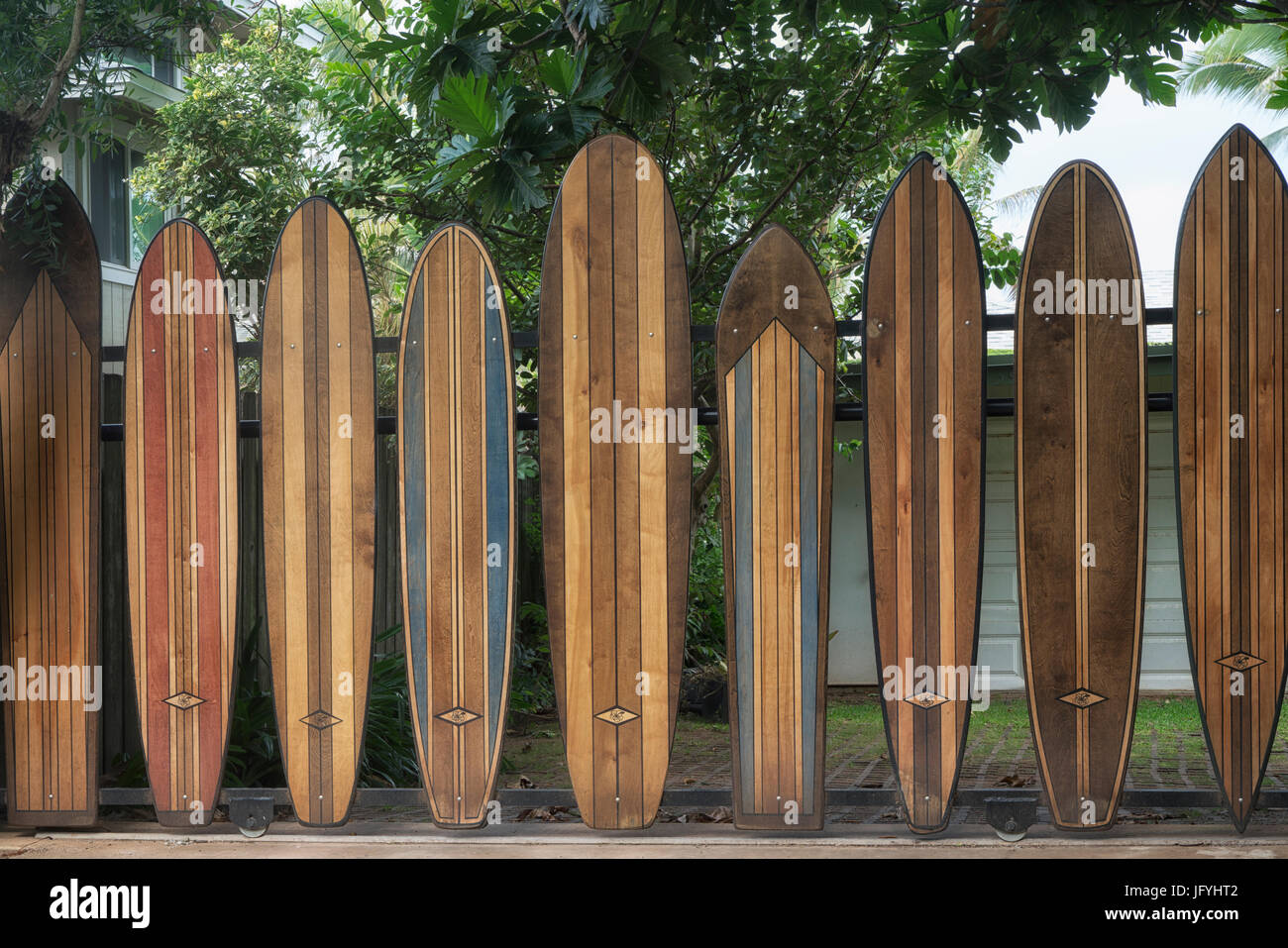 Surfboard gate. Oahu, Hawaii Stock Photo Alamy