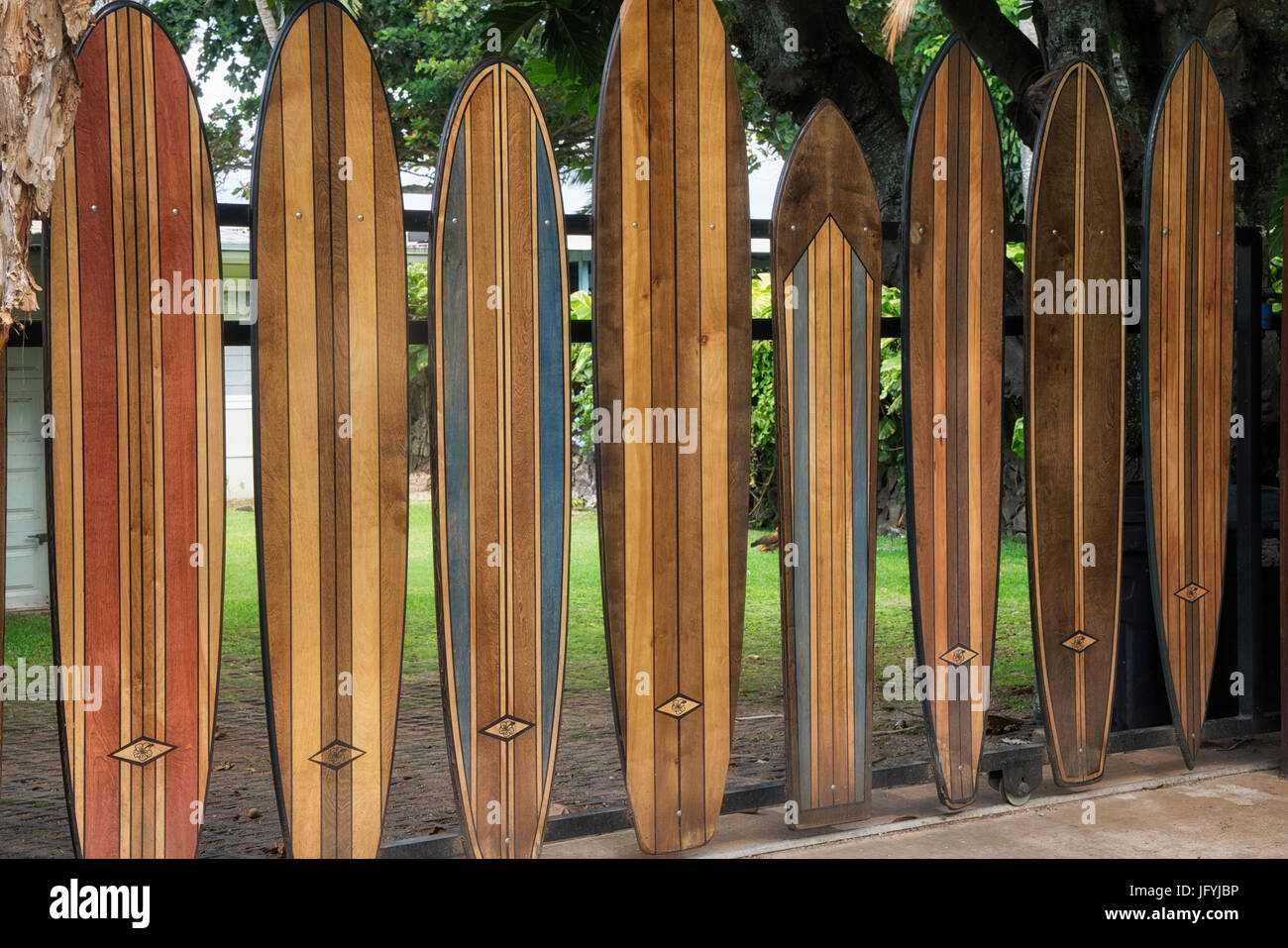 Surfboard gate. Oahu, Hawaii Stock Photo Alamy