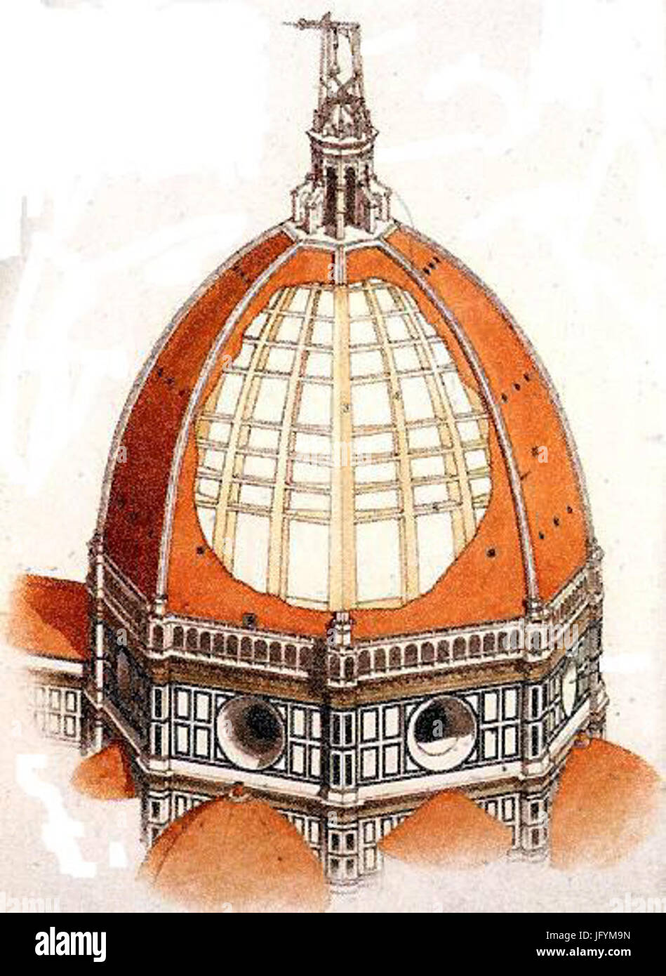 Filippo Brunelleschi cutaway of the Dome of Florence Cathedral 28Santa