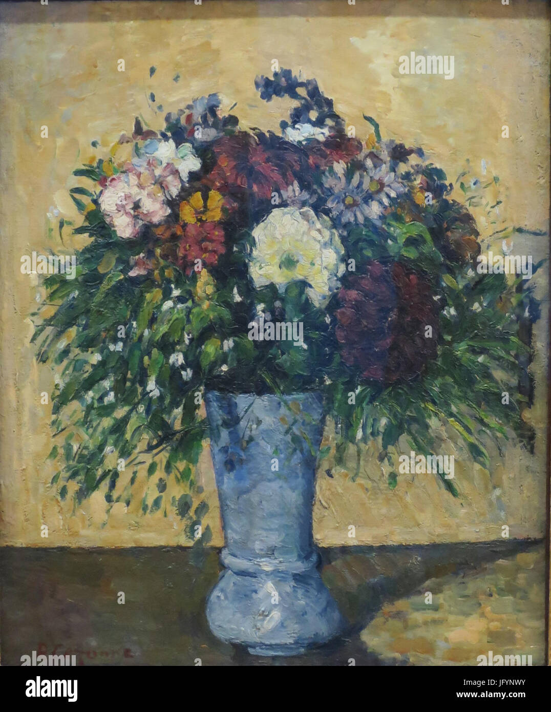 'Flowers in a Blue Vase' by Paul Cézanne, c. 1877, Hermitage Stock