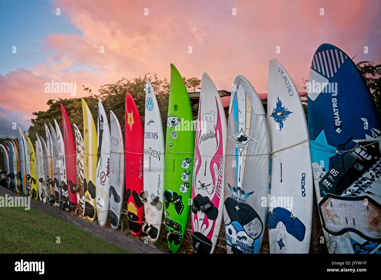 Surfboard Fence In Maui, Hawaii Stock Photo Alamy 6BB