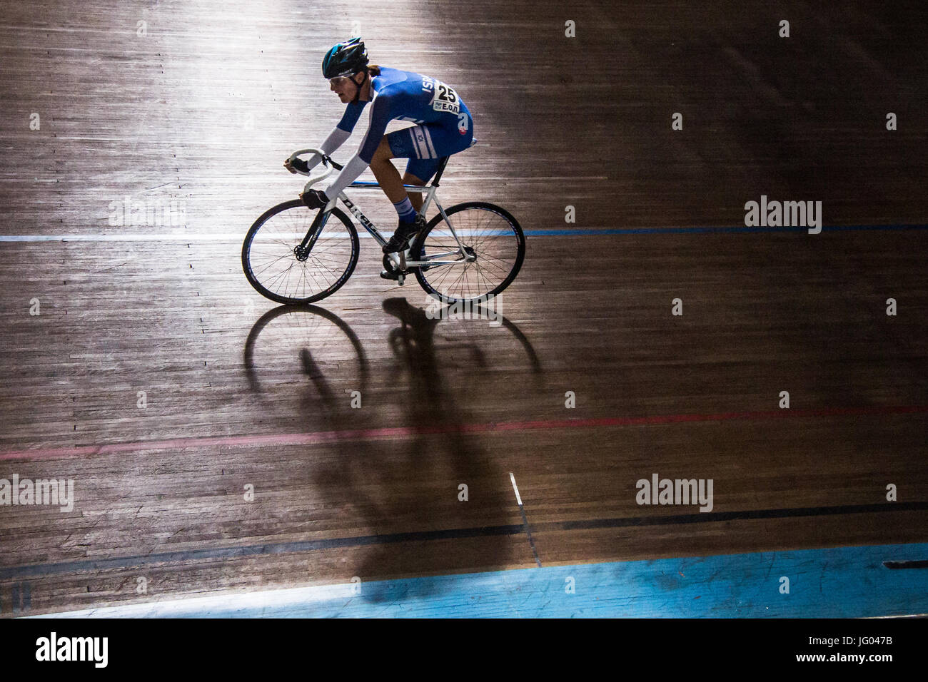 Israel's Wolfin Keren is seen during the Athens Track Grand Prix 2017. The tournament took place in Athens Olympic Velodrome under the Balkan Track Championships 2017 schedule.   Photo: Cronos/Kostas Pikoulas Stock Photo