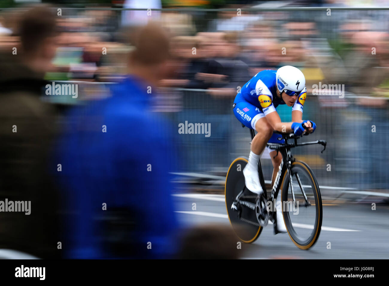 Time Trial Races A cyclist can be spotted during his time trial race in Duesseldorf ...