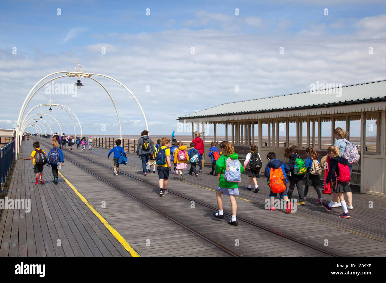 Uk Weather School Children Enjoy A Day Out On Southport Pier School Trips From Wigan And Surrounding District Bring Children To The Resort On An Uk Weather School Children Enjoy A Day Out On Southport Pier School Trips From Wigan And Surrounding District Bring Children To The Resort On An