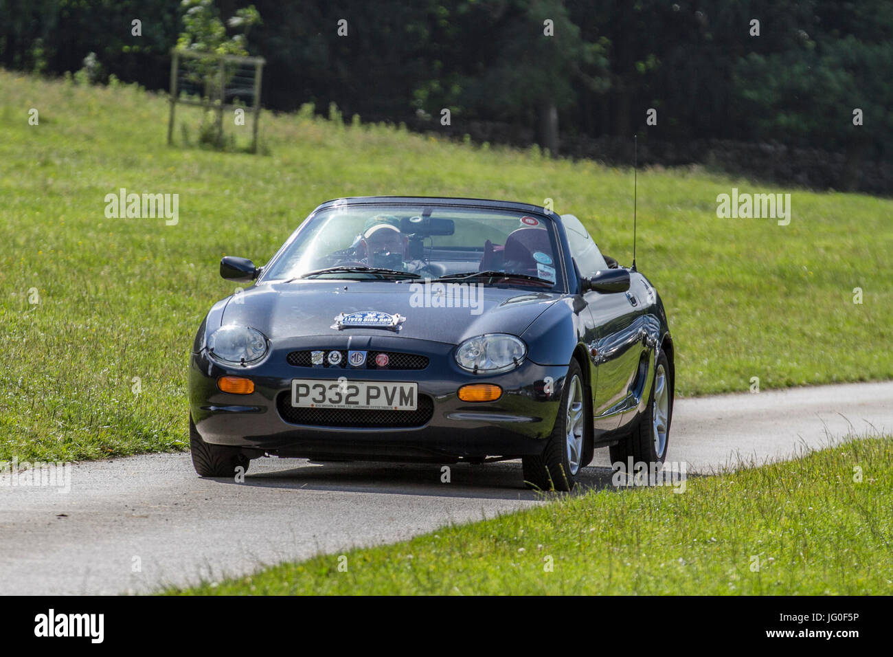 1996 90s MG MGF Classic, collectable restored vintage vehicles arriving for the Mark Woodward Event at Leighton Hall, Carnforth, UK Stock Photo