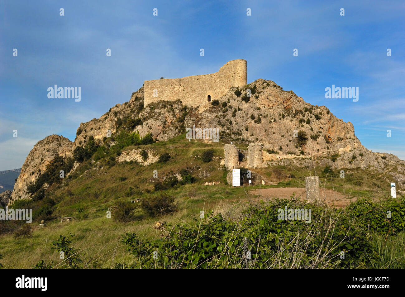 Las Rojas Castle, La Bureba, Burgos province, Castilla-Leon,Spain Stock Photo