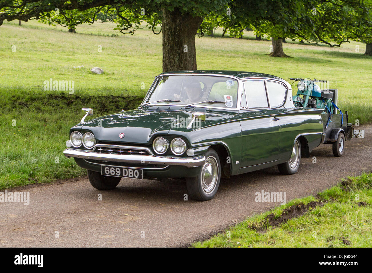 1963 green Ford Consul Classic; Mark Woodward vintage events, one of 12 classic cars shows held at different locations across the country Stock Photo