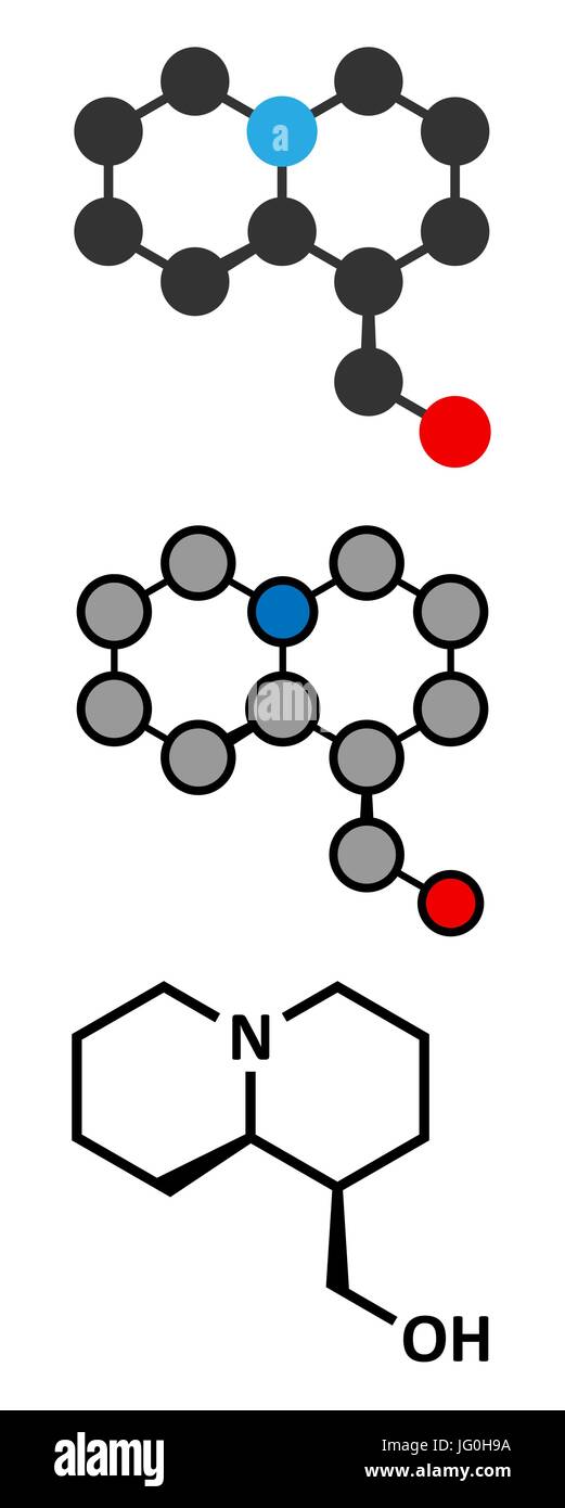 lupinine lupin alkaloid molecule. Conventional skeletal formula and ...