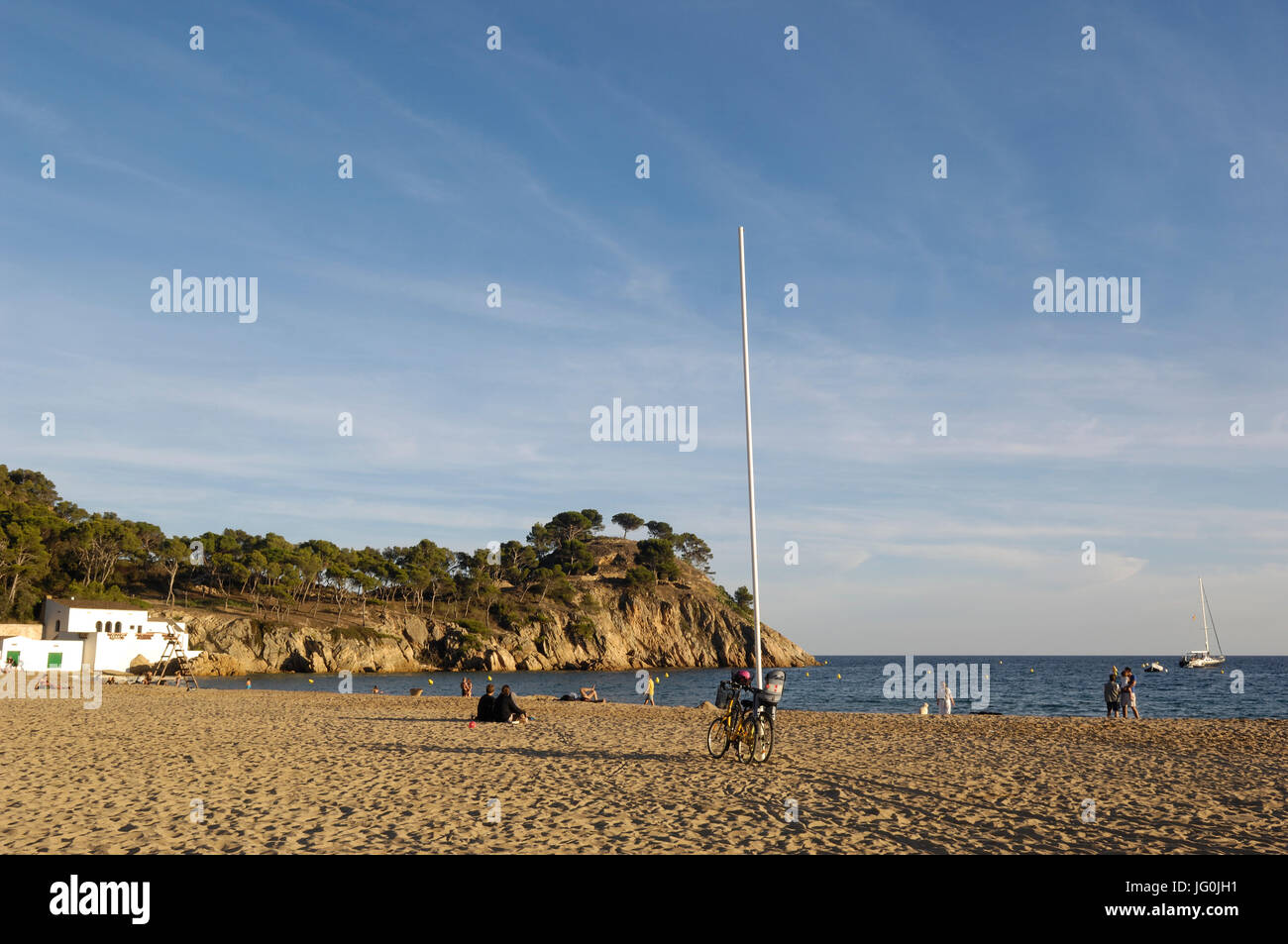 “El Castell” Beach, Palamos, Costa Brava, Girona,Spain Stock Photo