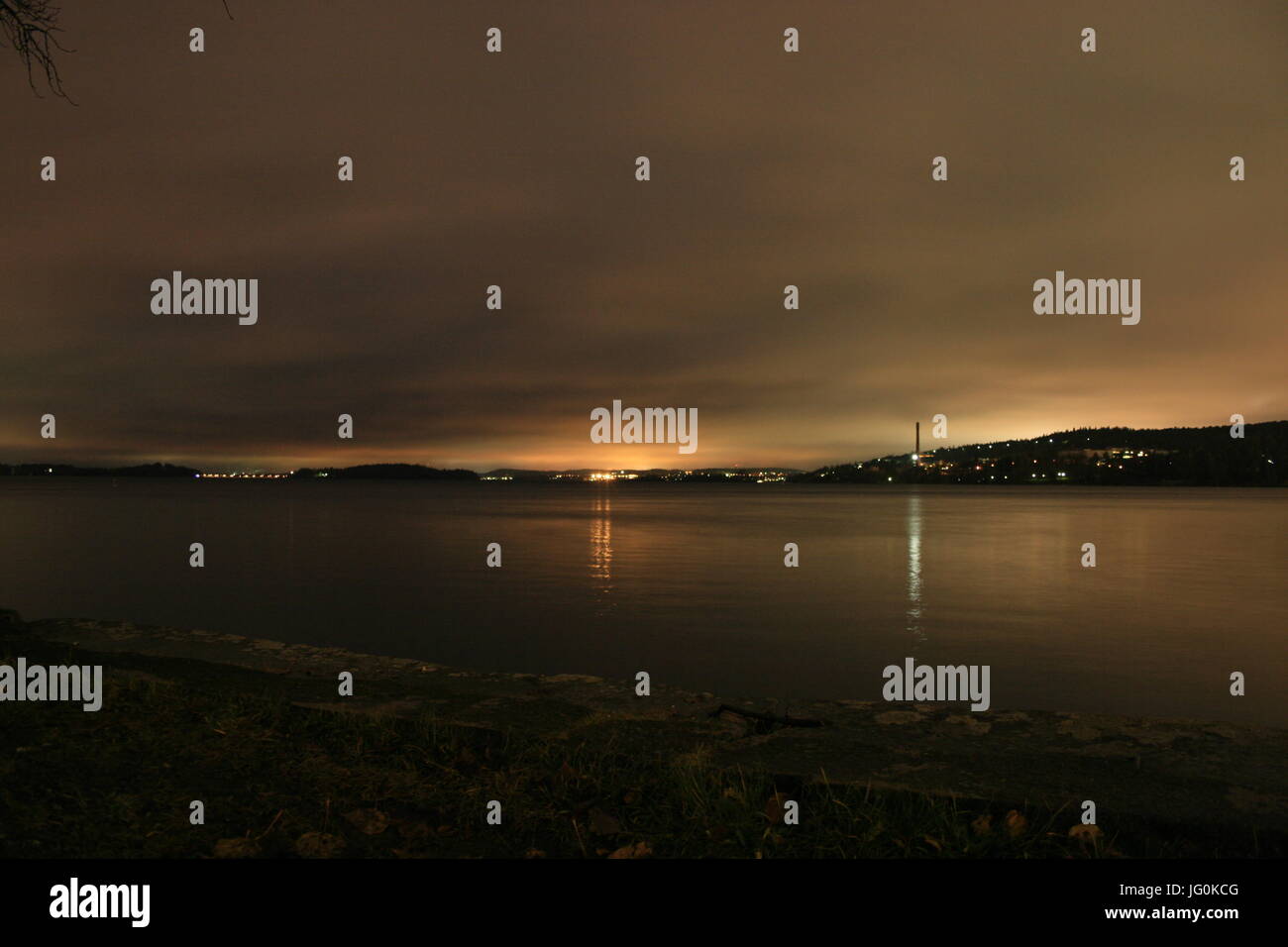 evening at river shore Stock Photo - Alamy