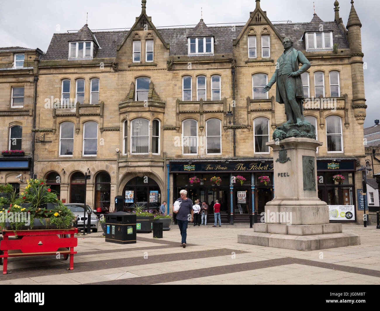 Statue of Sir Robert Peel, Bury, Lancashire Stock Photo